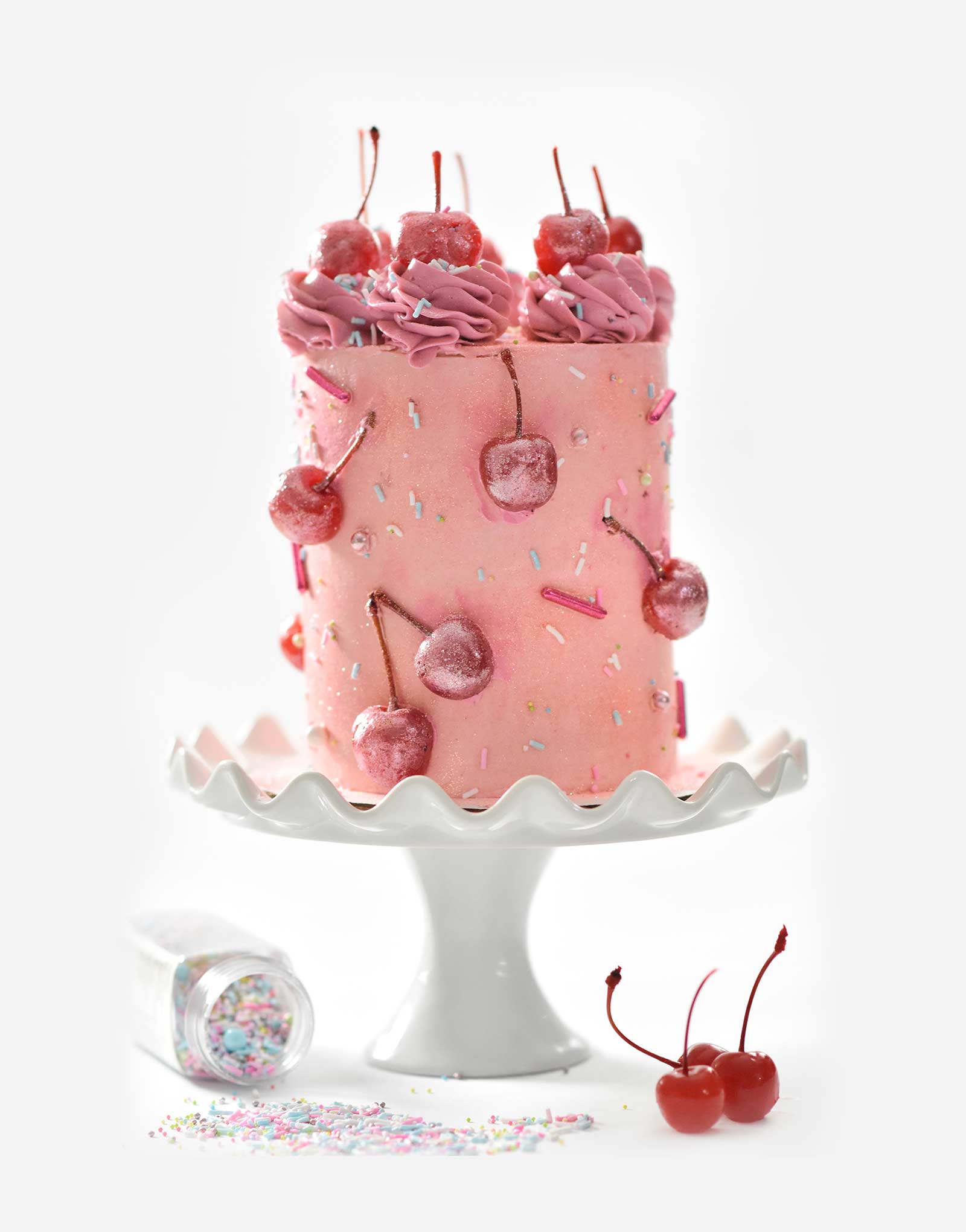 Cake with Cherry Topping