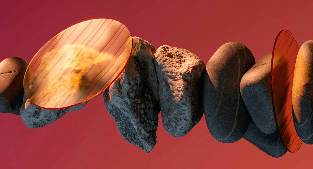 Abstract rocks 3D composition