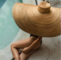 Woman Wearing Large Sunhat